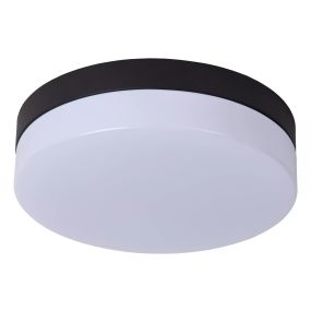 Lucide Biskit - Deckenleuchte mit Bewegungssensor - Ø 23 x 6,5 cm - 12W LED inkl. - IP44 - schwarz