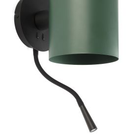 Faro Guadalupe - Wandleuchte - 17 x 23,5 x 42 cm - 1W LED inkl. - schwarz und grün