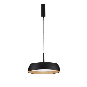 Nova Luce Sigi - Hängelampe - Ø 45 x 180 cm - 40W dimmbar LED inkl. - sand schwarz und Holz