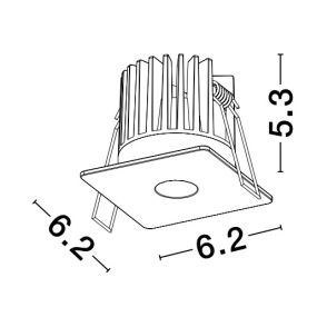 Nova Luce Ono - Einbaustrahler - 62 x 62 mm, Ø 50 mm Einbaumaß - inkl. 8W LED - weiß