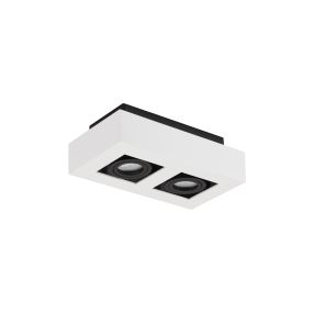 Nova Luce Robin - Aufbaustrahler - 25 x 14,5 x 8,6 cm - weiß und schwarz