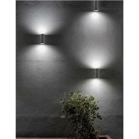Nova Luce Nero - Außenwandleuchte - 7 x 8 x 15 cm - IP54 - dunkelgrau