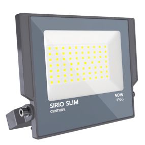 Century Italia Sirio Slim - Strahler - 20 x 17,8 x 2,9 cm - 50W LED inkl. - IP66 - grau