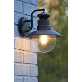 Lucide Figo - Außenwandleuchte - 21,5 x 24 x 26,8 cm - IP44 - schwarz