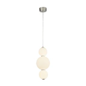 Searchlight Snowball - Pendelleuchte - Ø 18 x 148 cm - 18W dimmbare LED inkl - weiß und chrom
