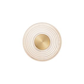 Nova Luce Nous - wandleuchte - Ø 30 x 30 cm - 8W LED inkl. - Messing Gold und Amberglas