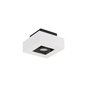 Nova Luce Robin - Aufbaustrahler - 14,5 x 14,5 x 8,6 cm - weiß und schwarz
