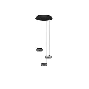 Nova Luce Jailyn - Hängelampe - Ø 35 x 160 cm - 24W dimmbar LED inkl. - Sand schwarz