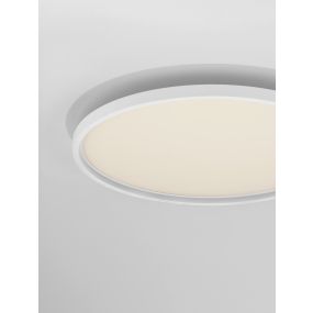 Nova Luce Chet - Deckenleuchte mit Fernbedienung - Ø 58,3 x 6,5 cm - 49W dimmbar LED inkl. - Sand Weiß