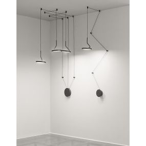 Nova Luce Luccelo - Pendelleuchte - 16 x 16 x 400 cm - 10W LED inkl. - Sand schwarz
