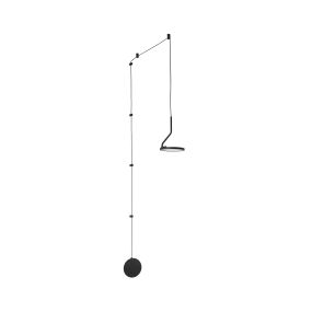 Nova Luce Luccelo - Pendelleuchte - 16 x 16 x 400 cm - 10W LED inkl. - Sand schwarz