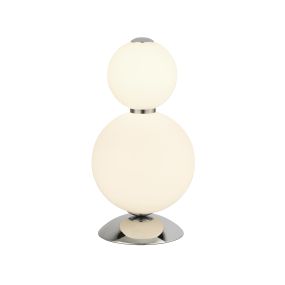 Searchlight Snowball - Tischleuchte - Ø 18 x 34,5 cm - 15W dimmbare LED inkl - weiß und chrom