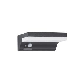 Nova Luce Dyn - Außenwandleuchte mit Solarsensor und Schalter - 16 x 11,5 x 6 cm - 1,5W dimmbare LED inkl - IP65 - anthrazit