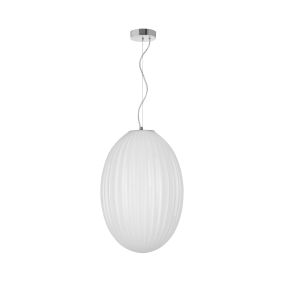 Nova Luce Hector - Pendelleuchte - Ø 30 x 120 cm - Opal und Chrom