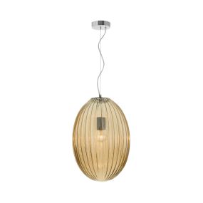 Nova Luce Hector - Pendelleuchte - Ø 30 x 120 cm - Champagner und Chrom