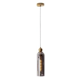 Maxlight Campanila - Hängeleuchte - Ø 11 x 158 cm - Messing und Rauchglas