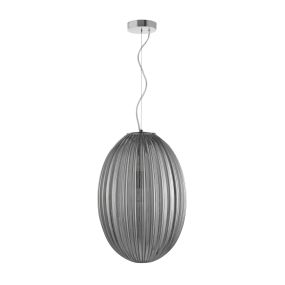 Nova Luce Hector - Pendelleuchte - Ø 30 x 120 cm - rauchgrau und chrom