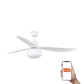 Faro Outwood L Tuya Smart - deckenventilator mit licht und fernbedienung - Ø 150 cm x 43 cm - IP44 -  matt weiß