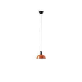 Faro Tatawin S - Pendelleuchte - Ø 18,4 x 208,1 cm - schwarz satiniert und rötlich orange glänzend