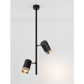 Nova Luce Pongo 2L - Aufbaustrahler - Ø 5,9 x 62,2 cm - schwarz und gold