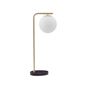 Nova Luce Alvarez - Tischleuchte - 22 x 15 x 51 cm - satiniertes Gold und Opal
