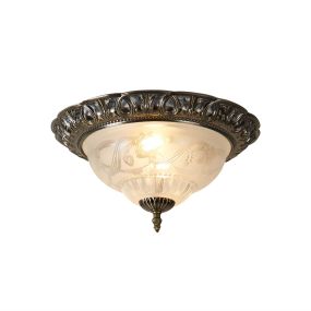 Searchlight Flush - Deckenleuchte - Ø 33 x 17 cm - Messing antik