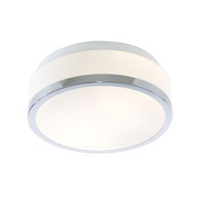 Searchlight Discs - Badezimmer-Deckenleuchte - Ø 23 x 9,5 cm - IP44 - Opal und Chrom