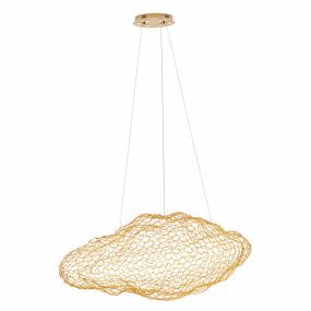 Maxlight Stardust - Pendelleuchte - 95 x 60 x 200 cm - 6 x 1W LED + 8W dimmbare LED-Leiste inkl. - gold