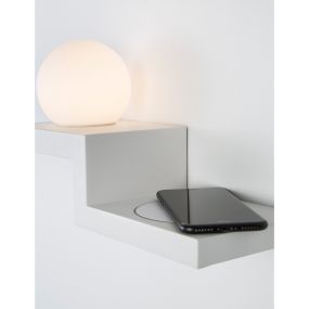 Nova Luce Room - Wandleuchte mit Schalter und kabellosem Schnellladegerät - 32,2 x 12 x 17,8 cm - 6W LED inkl. - weiß