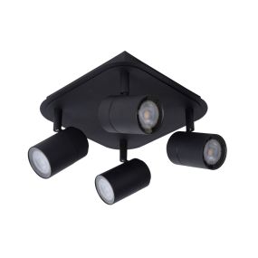 Lucide Lennert - Aufbaustrahler - 22 x 22 x 12,5 cm - 4 x 5W dimmbare LED inkl. - IP44 - schwarz