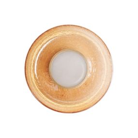 Maxlight Signature - Wandanbauleuchte - Ø 22 x 8,5 cm - 9W LED inkl - Messing antik und Braunglas