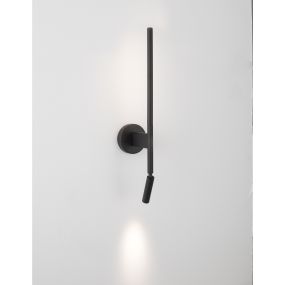 Nova Luce Handy - Wandleuchte mit Schalter - 13,6 x 2 x 55 cm - 6W + 3W LED inkl. - sand schwarz