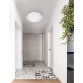 Nova Luce Shell - Deckenleuchte - Ø 30 x 8 cm - weiß und chrom