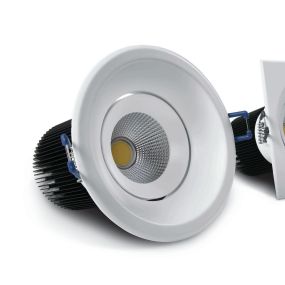 ONE Light 12W COB Dark Light - Einbaustrahler - Ø 105 mm, Ø 90 mm Einbaumaß - 12W dimmbare LED inkl. - weiß