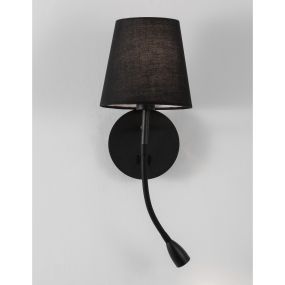 Nova Luce Nia - Wandleuchte mit Schalter - 19 x 16 x 30 cm - 3W LED inkl. - schwarz