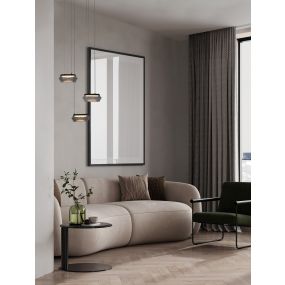 Nova Luce Jailyn - Hängelampe - Ø 35 x 160 cm - 24W dimmbar LED inkl. - Sand schwarz