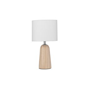 Nova Luce Oby - tischleuchte - Ø 16 x 30 cm - Weiß und Naturholz