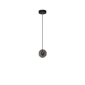 Nova Luce Las - Hängelampe - Ø 15 x 145 cm - 13W LED inkl. - sand schwarz, gold und rauchgrau