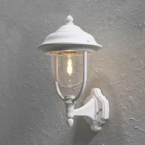 Konstsmide Parma Up - Wandleuchte für Außen - 24 x 26 x 43 cm - IP43 - matt weiß und transparent