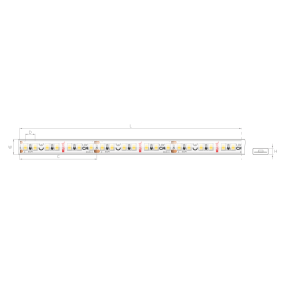 Kluspaket LED-Streifen - Breite 1cm, Länge 500cm - 24Vdc - dimmbar - 9,6W LED pro Meter - 140 LED pro Meter - IP65