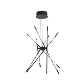 Nova Luce Raccio - Hängeleuchte mit Fernbedienung - Ø 85 x 120 cm - 56W dimmbare LED inkl. - schwarz