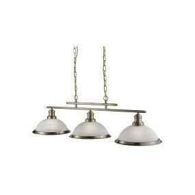 Searchlight Bistro - Pendelleuchte - 100 x 28 x 82 cm - Messing antik und Alabaster