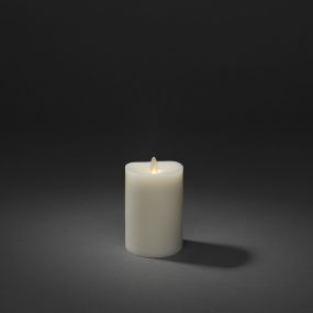 Konstsmide - Batteriebetriebene LED-Wachskerze mit flackernder Flamme - Ø 7,6 x 14 cm - cremefarben