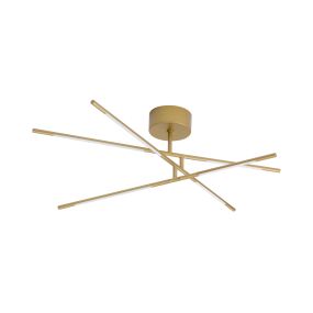 Nova Luce Raccio - Deckenleuchte - 84 x 77 x 25,5 cm - 30W dimmbare LED inkl - Goldmessing