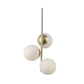 Nordlux Lilly - Pendelleuchte - Ø 32 x 36,5 cm - Messing und Opalweiß