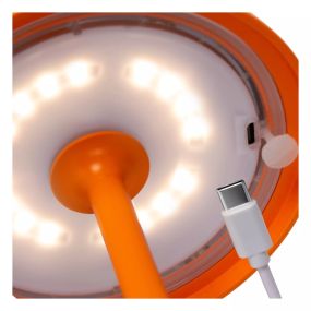 Lucide Joy - wiederaufladbare Tischleuchte - Ø 12 x 32 cm - 1.5W dimmbare LED inkl - IP54 - orange