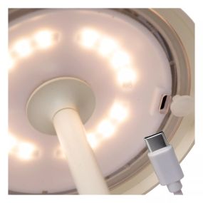 Lucide Joy - wiederaufladbare Tischleuchte - Ø 12 x 32 cm - 1.5W dimmbare LED inkl - IP54 - weiß