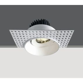 ONE Light Trimless COB Range - Einbaustrahler - 120 x 120 mm, Ø 96 mm Einbaumaß - 7W dimmbare LED inkl. - IP54 - weiß