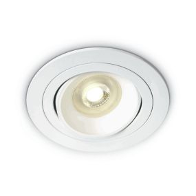 ONE Light Round Retro Range GU10 - Einbaustrahler - Ø 82 mm, Ø 72 mm Einbaumaß - weiß