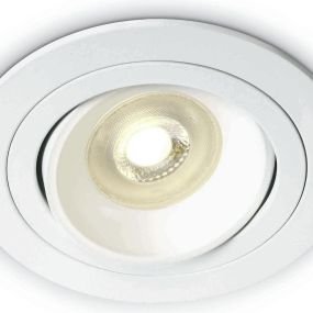ONE Light Round Retro Range GU10 - Einbaustrahler - Ø 82 mm, Ø 72 mm Einbaumaß - weiß